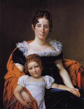 Jacques-Louis David : Portrait of the Comtesse Vilain XIIII and her Daughter